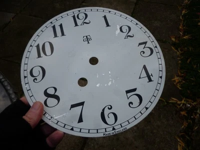 clock parts dials T G B  CLOCK DIAL METAL 237mm MARKED USED - Image 1 of 4