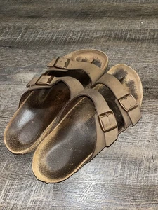 Sandalias Birkenstock 46 280 M10 Marrón Doble Correa Unisex Hechas en Alemania - Imagen 1 de 8