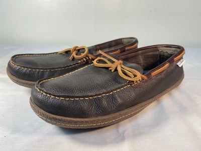 L.L. Zapatillas mocasín forradas de franela cosidas a mano Bean de cuero marrón para hombre - EE. UU. 11 Foto 1 de 4