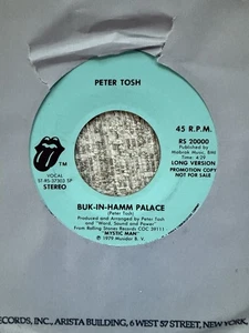 PETER TOSH ROLLING STONES - BUK-IN-HAMM PALACE -  PROMO SHORT/LONG VERSION 45 - Picture 1 of 2