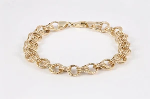 7" 14k Yellow Gold Circle Link Bracelet (5.58g.) - Picture 1 of 1