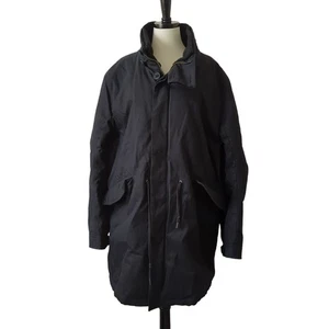 Helmut Lang Giacca Uomo Nero XL Media Lunghezza Cappotto Invernale Cargo Utility Parka Pesante - Foto 1 di 17