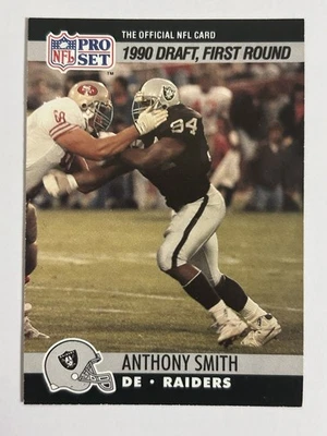 1990 Pro Set #679 Anthony Smith Los Angeles Raiders Rookie Football Card (EX) - Image 1 of 3