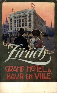 Cartolina Zurigo città Svizzera, Grand Hotel Baur en Ville - 11104147 - Foto 1 di 2