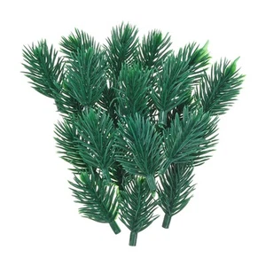 100 Pack 1.6" Artificial Green Pine Needles Branches Twigs Stems Pick Style 2 - Picture 1 of 6