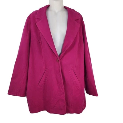 Chaqueta para mujer Chicos talla 2 12/14 rosa tejida felpa bolsillos elásticos botón único Foto 1 de 4