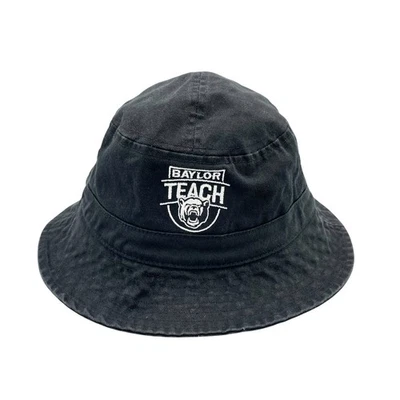 Baylor University S/M Teach Teacher Bordado Negro Lona Unisex Sombrero Cubo Foto 1 de 4