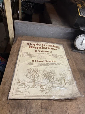 MA Massachusetts Maple Producers Grading Regulations Syrup Sugaring Poster Sign - Image 1 of 4