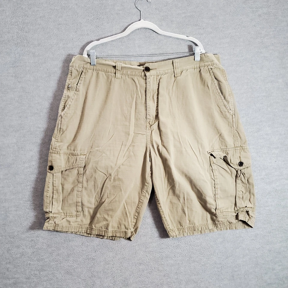 VINTAGE LRG Lifted Research Group Men Shorts 42 Beige Cargo Ripstop 11" Y2K - Image 1 of 4