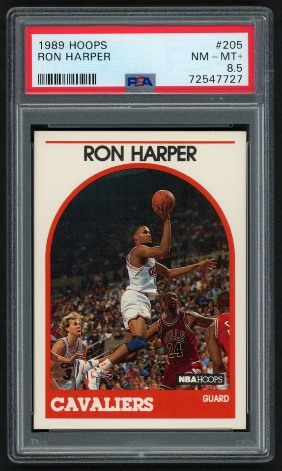 1989 HOOPS RON HARPER #205 CLEVELAND CAVALIERS PSA 8.5 NEAR MINT-MINT+ - Image 1 of 2