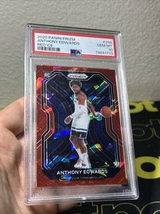 2020 Panini Prizm Anthony Edwards RC Red Ice PSA 10 Gem Mint #258 Rookie