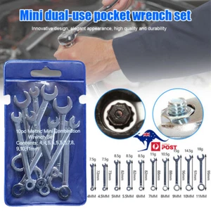 10Pcs Professional Mini Dual-use Combination Wrench Spanner Set 4-11mm Metric AU - Picture 1 of 9