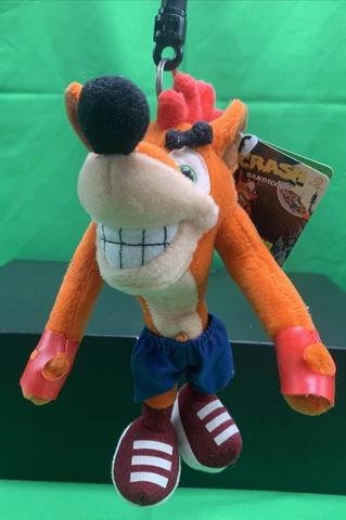 🔥Vintage 1998 CRASH BANDICOOT Plush 8" Key Chain Beanbag Stuffed Toy🔥 Cover