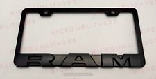 3D RAM Letter Stainless Steel Black Finished License Plate Frame