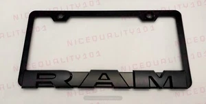 3D RAM Letter Stainless Steel Black Finished License Plate Frame - Picture 1 of 1