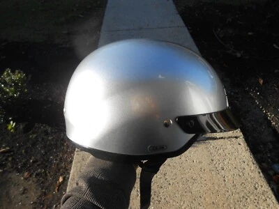 Medio casco de motocicleta HJC metálico plateado XL DOT Foto 1 de 4