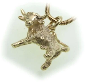 Colgante signo zodiacal toro oro auténtico 585 macizo 14kt signo zodiacal - Imagen 1 de 2