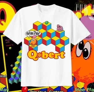 Q-Bert Custom T-shirt Birthday gift Tee, Video Game, Retro, Qbert, Arcade games - Picture 1 of 2