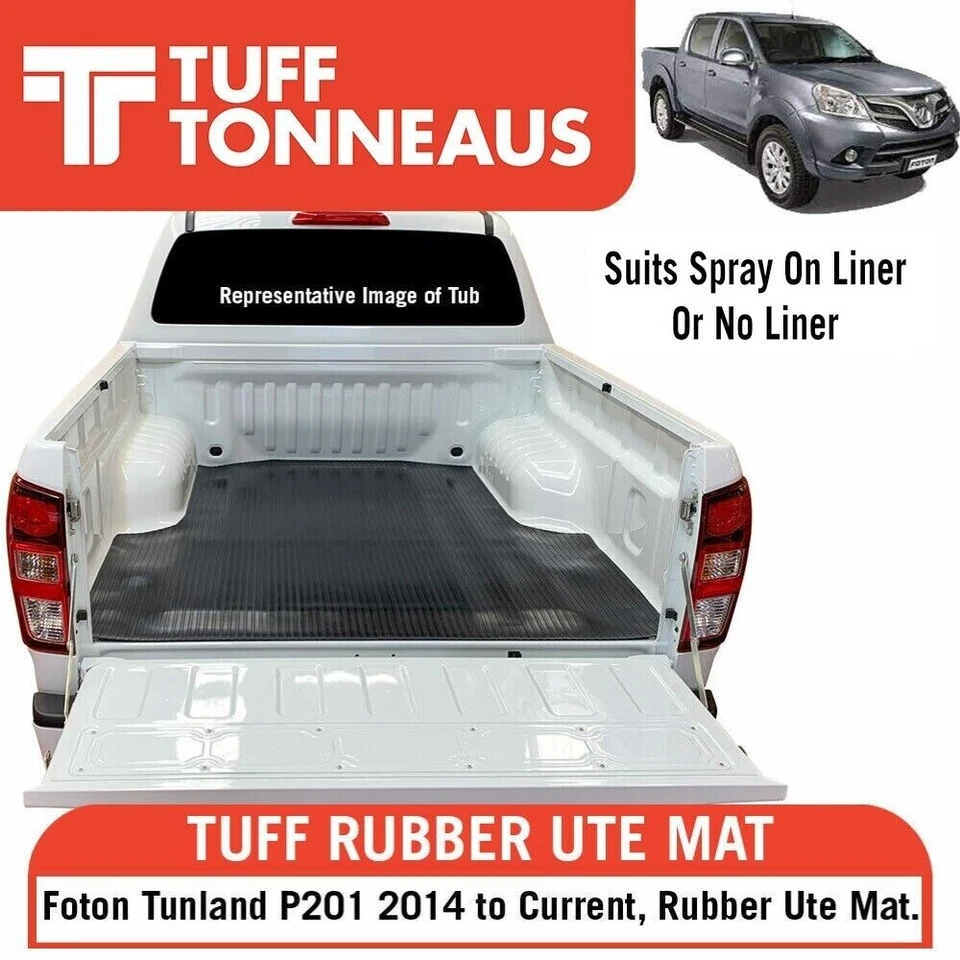 Tuff Tonneaus Ribbed Rubber Ute Mat For Foton Tunland P201 (2014 to Current) - image 1 of 1