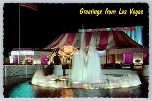 Brunnen, Circus Circus Hotel, Las Vegas, Nevada, Nachtsicht, Chrom Postkarte - Bild 1 von 2