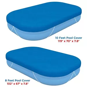 BESTWAY RECTANGULAR SWIMMING INFLATABLE PADDLING FAMILY POOL COVER 102" / 119" - Picture 1 of 6