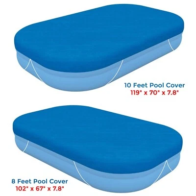 BESTWAY RECTANGULAR SWIMMING INFLATABLE PADDLING FAMILY POOL COVER 102" / 119" - Image 1 of 2