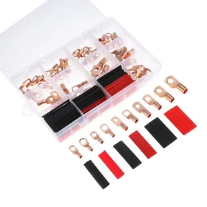 150Pcs Copper Battery Terminal Connectors AWG 2 4 6 8 10 12 Cable Ends Wire Lug - Picture 1 of 8