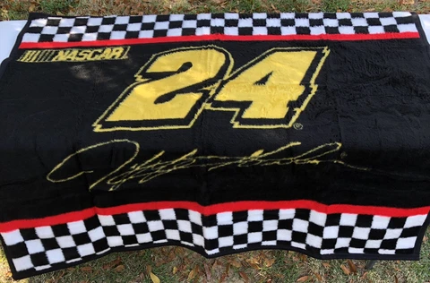 Jeff Gordon #24 NASCAR Furry Throw Blanket Biederlack Of America 2003 Cover