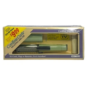 Conair Cordless Curls Shaping Brush Green As Seen On TV Vintage NOS - Picture 1 of 6