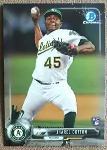 2017 Bowman Chrome Jharel Cotton Rookie Oakland Athletics #22 - Picture 1 of 2