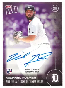 2016 Topps Now #OS-17D Michael Fulmer (Rookie Auto) 19/25 Tigers - Picture 1 of 2
