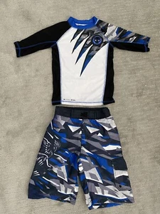 Disney Black Panther Boy Rashguard & Swim Trunks Set UPF 50+ Marvel size 7/8 - Picture 1 of 10