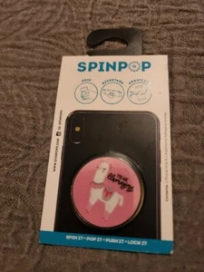 SpinPop Grip and Kickstand for Phones and Tablets - Pink LLAMAZING Llama - Picture 1 of 2