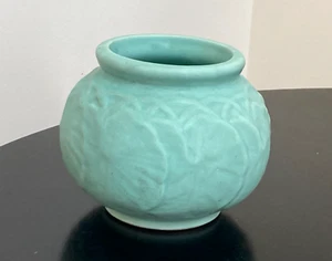 Robinson Ransbottom ORIGINAL ART NOUVEAU MATT GREEN FLOWER ART POTTERY VASE 5X4 - Picture 1 of 4