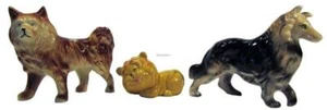 Japan Porcelain Figurines 2 Dog Statue & Lion Cub Salt Shaker Mid Century 1950s - Bild 1 von 10