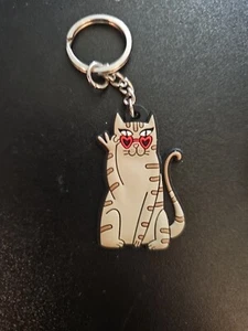 BOBS From Skechers CAT Key Chain Key Ring Rubber Keychain EUC C78 - Picture 1 of 4