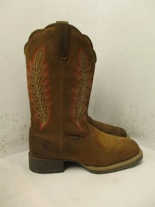 Ariat Women Hybrid Rancher Brown Leather Waterproof Western Boot Size 9.5 B - Picture 1 of 11