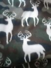 Brown white camo deer buck 45x60  fleece fabric blanket personalized  xxlg