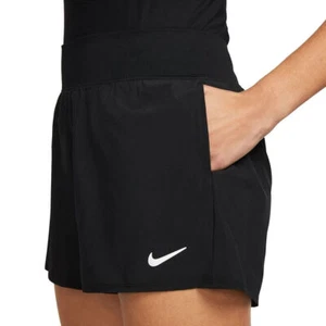 $55 Nike Court Victory Women's 3" Tennis Shorts DH9557-010 Black White XS-S-M-L - Picture 1 of 5