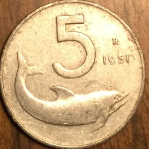 1951 ITALY 5 LIRE COIN - Picture 1 of 2