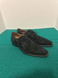 Herren Mezlan elegante Schuhe Größe 9 schwarz Wildleder Lackleder Western-Stil Oxford  - Bild 1 von 10