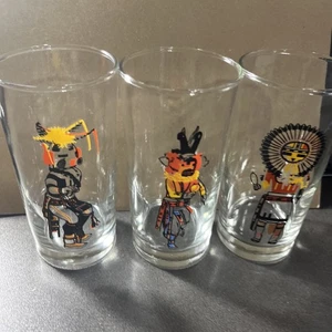 Vintage Libbey Hopi Indian Drinking Glasses Set of 3 - Picture 1 of 4