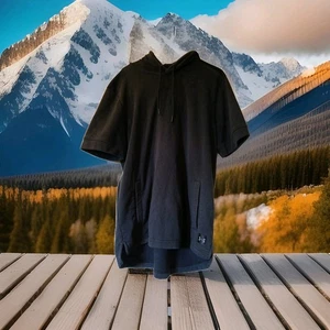 Under Armour Hoodie Shirt Herren Large Schwarz Threadborne Kurzarm Athletic Gym - Bild 1 von 9