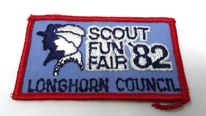1982 Longhorn Council BSA Boy Scouts Fun Fair 3" Patch Official Plastic Back - Picture 1 of 2