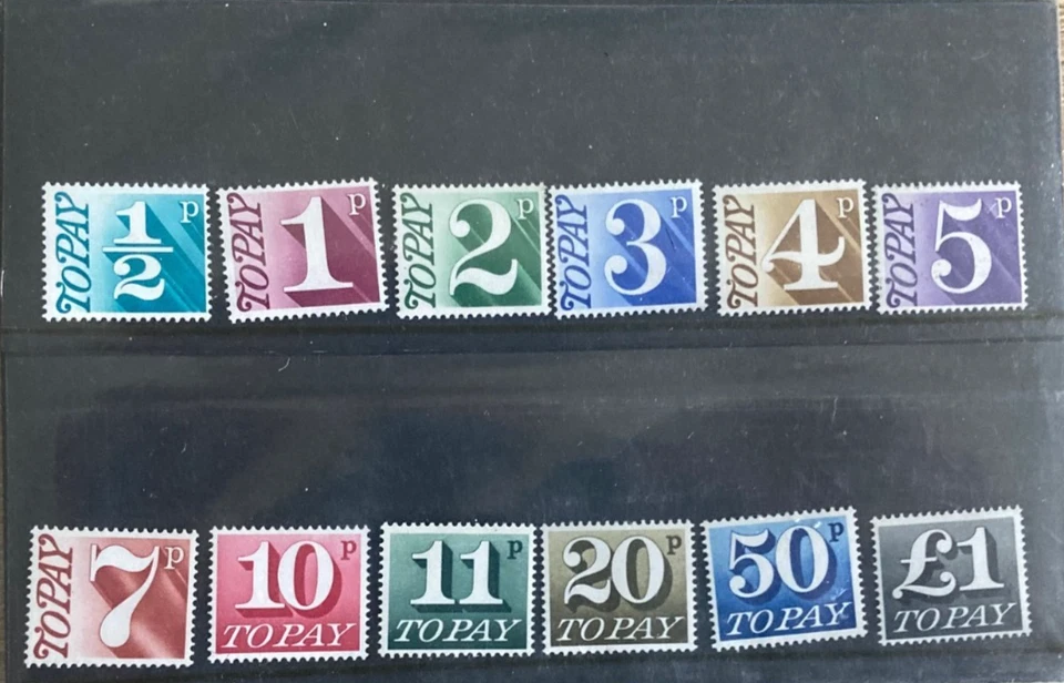 Estampillas GB cuotas postales primer decimal conjunto valores a £1 U/M Foto 1 de 1