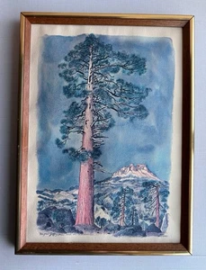 EARL THOLLANDER PRINT "THE GREAT JEFFREY PINE AND THE DARDANELLES" Vintage - Bild 1 von 6