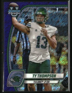 2024 Bowman U Chrome #179 Ty Thompson Purple Shimmer Refractor Tulane Green Wave - Picture 1 of 2