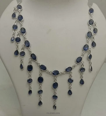 Collana fatta a mano in argento sterling 925 con pietre preziose naturali... - Immagine 1 di 4