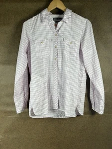 Eddie Bauer Damen Hemd Travex Button Vented Medium weiß lila kariert - Bild 1 von 9
