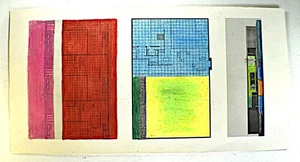 FRAMOUS COLORED COLORING CUTOUT OF LUDWIG MIES VAN DER ROHE MoMA, 1969 - Picture 1 of 2